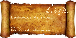 Lenkovics Árkos névjegykártya